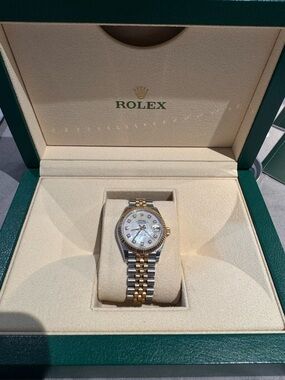Rolex Ladies Two-Tone Gold and Silver Diamond Dial Watch